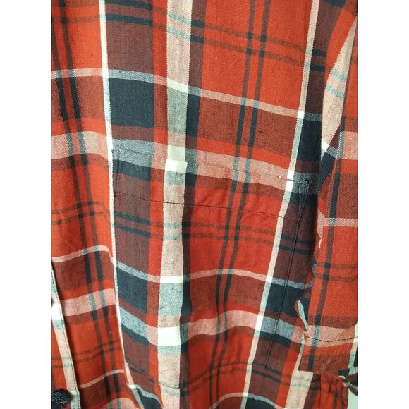 Ultra Pink Men's S Red Flannel Vintage Single Stitch S/S Button Pocket Shirt - Picture 8 of 12